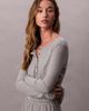 Calvin Klein Calvin Klein henley waffle knit long sleeve pajama top in gray - 3