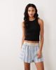 Calvin Klein Calvin Klein heritage cotton logo waistband shorts in blue stripe poplin - 2