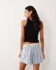 Calvin Klein Calvin Klein heritage cotton logo waistband shorts in blue stripe poplin - 4