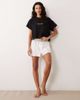 Calvin Klein Calvin Klein heritage cotton logo waistband shorts in classic white - 4