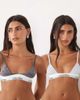 Calvin Klein Calvin Klein Icon Cotton Modal 2 pack lightly lined triangle bra in gray ck print / pale blue-Green - 1