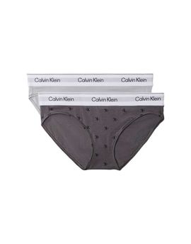 Calvin Klein Calvin Klein Icon Cotton Modal bikini briefs 2pk in dark gray printed/light gray
