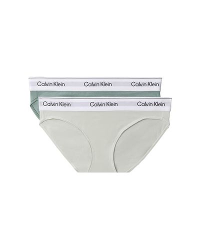 Calvin Klein Calvin Klein Icon Cotton Modal bikini briefs 2pk in green/light green-Multi