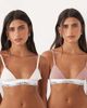 Calvin Klein Calvin Klein Icon Cotton Modal lightly lined triangle bra 2pk in pink-NEUTRAL - 1