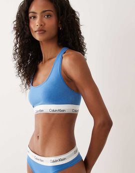 Calvin Klein Calvin Klein Icon Cotton Modal unlined bralette in blue
