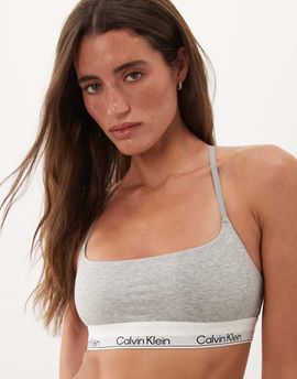 Calvin Klein Calvin Klein Icon Cotton Modal unlined racer back bralet in gray heather