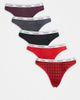 Calvin Klein Calvin Klein Icon Logo 5 pack thongs in black/gray/burgundy/red tartan plaid-Multi - 1