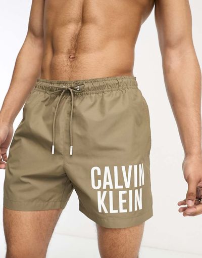 Calvin Klein Calvin Klein intense power swim shorts in nettle-Green