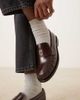 Calvin Klein Calvin Klein Jeans hardware leather round loafers in burgundy-Red - 2