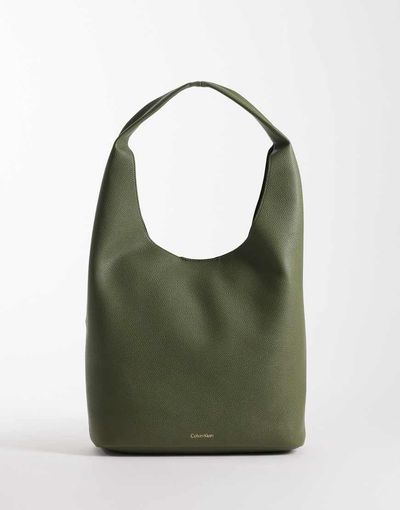 Calvin Klein Calvin Klein Jeans medium slouchy bucket bag in khaki-Green