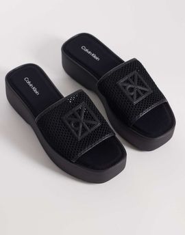 Calvin Klein Calvin Klein Jeans mesh flatform sandals in black