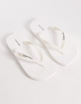 Calvin Klein Calvin Klein Jeans metallic flip flops in white