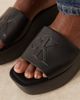 Calvin Klein Calvin Klein Jeans monogram flatform leather sandals in black - 2