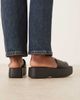 Calvin Klein Calvin Klein Jeans monogram flatform leather sandals in black - 3