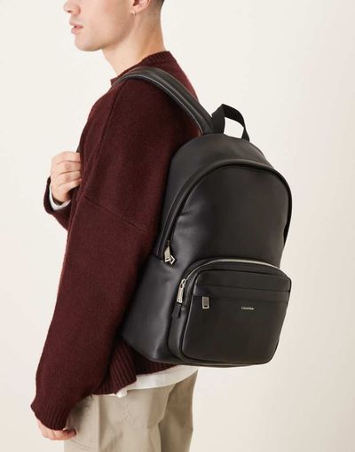 Calvin Klein Calvin Klein Jeans round backpack with front pocket in black
