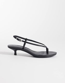 Calvin Klein Calvin Klein Jeans strappy slingback leather flip flop heeled sandals in black