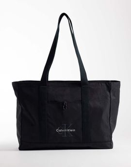 Calvin Klein Calvin Klein large nylon logo tote bag in black