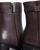 Calvin Klein Calvin Klein leather ankle boots with block heels and logo buckle detailing in chocolate brown - 2