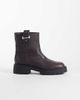 Calvin Klein Calvin Klein leather chunky ankle boots with buckle in fudge brown - 1