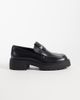 Calvin Klein Calvin Klein leather chunky loafers with silver hardware detail in black - 1