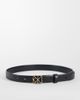 Calvin Klein Calvin Klein leather emblem hardware buckle 25mm belt in black - 1