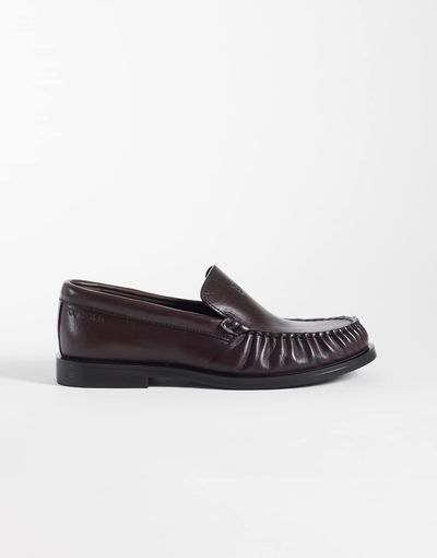 Calvin Klein Calvin Klein leather essential loafers in fudge brown