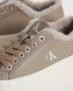 Calvin Klein Calvin Klein leather flatform sneakers with fur lining in taupe-Neutral - 3