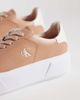 Calvin Klein Calvin Klein leather lace up flatform sneakers in peach-pink - 3