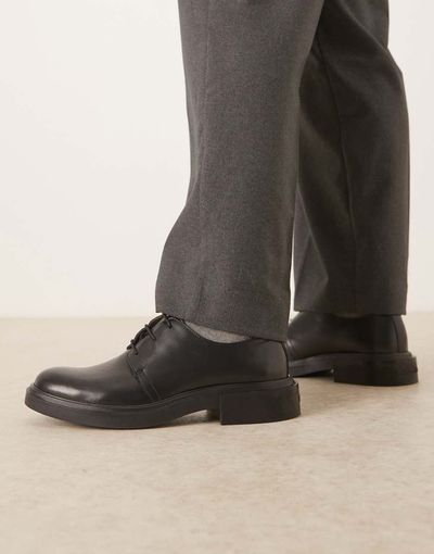 Calvin Klein Calvin Klein leather lace up loafers in black