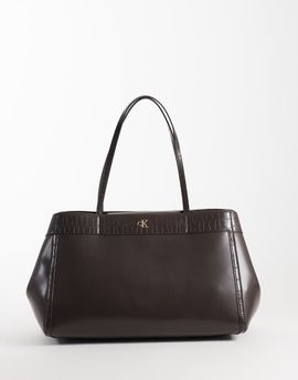 Calvin Klein Calvin Klein leather large tote bag in chocolate brown