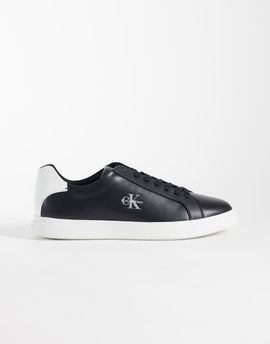 Calvin Klein Calvin Klein leather low profile cupsole sneakers in black