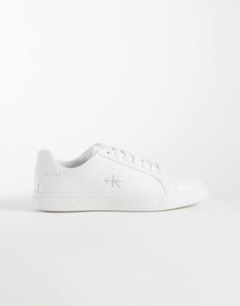 Calvin Klein Calvin Klein leather low profile cupsole sneakers in white