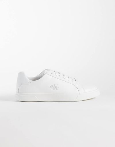 Calvin Klein Calvin Klein leather low profile cupsole sneakers in white