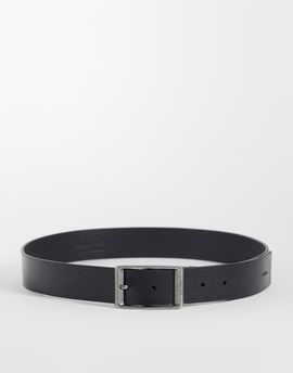 Calvin Klein Calvin Klein leather square buckle 35mm belt in brown-Black