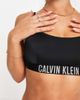 Calvin Klein Calvin Klein logo bralette bikini top in black - 2