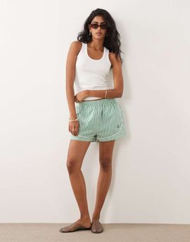 Calvin Klein Calvin Klein logo poplin track shorts in green stripe