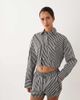 Calvin Klein Calvin Klein long sleeve cropped poplin striped shirt in black - part of a set - 1