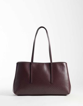 Calvin Klein Calvin Klein medium tote with emblem print in fudge brown