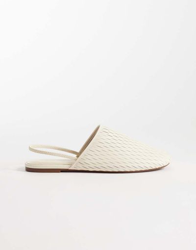 Calvin Klein Calvin Klein mesh slingback pumps in cream-Neutral