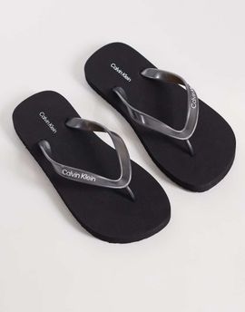 Calvin Klein Calvin Klein metallic flip flops in black