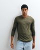 Calvin Klein Calvin Klein Modal long sleeve henley T-shirt in olive-Green - 1