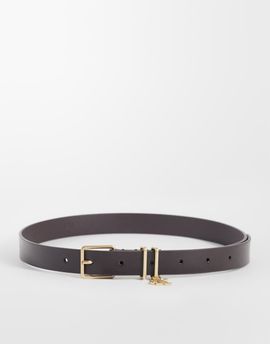 Calvin Klein Calvin Klein monogram charm 25mm belt in chocolate brown