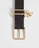 Calvin Klein Calvin Klein monogram charm 25mm belt in chocolate brown - 2