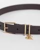 Calvin Klein Calvin Klein monogram charm 25mm belt in chocolate brown - 3