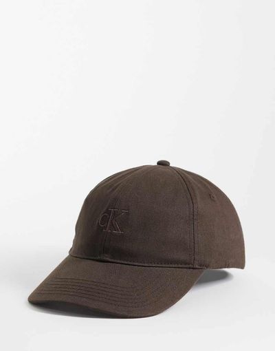 Calvin Klein Calvin Klein Monogram embroidered baseball cap in chocolate brown
