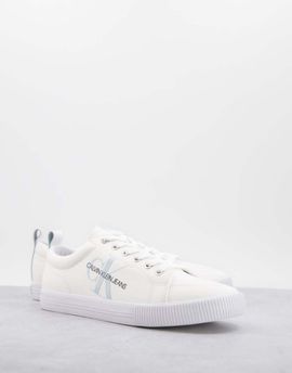 Calvin Klein Calvin Klein monogram logo sneakers in white