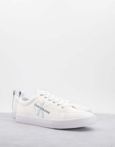 Calvin Klein Calvin Klein monogram logo sneakers in white
