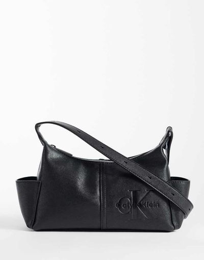 Calvin Klein Calvin Klein monologo crossbody bag with pockets in black