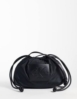 Calvin Klein Calvin Klein nylon drawstring crossbody bag with bold logo in black