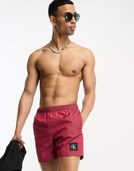 Calvin Klein Calvin Klein nylon medium drawstring swim shorts in sienna brown